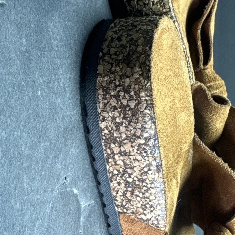 Link Tan Suede Slip‎ On Sandals Girls Size 11